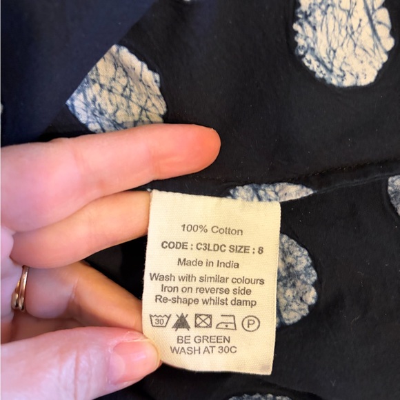 Toast Navy  Maxi Skirt with White Polka Dot Print - Picture 6 of 8